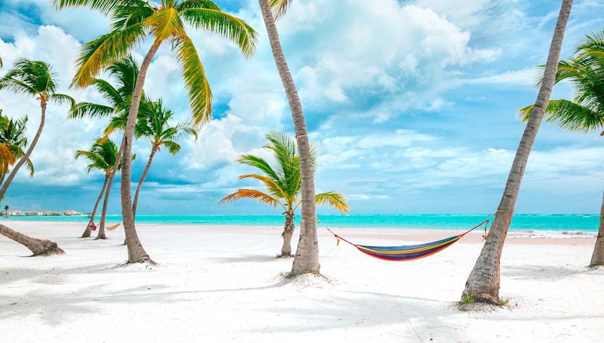 Punta Cana beach with hammock